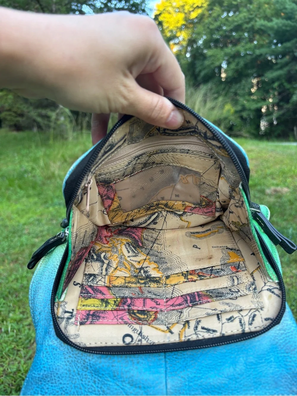 Vintage Original by Sharif 1827 Hand Painted Leather Parrot Tropical Satchel